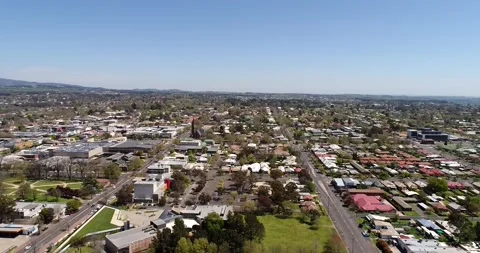 Aerial hovering over Orange city of Australian Central West as 4k. Stock Footage 159377601
