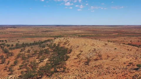 Aerial hovering panorama of Australian outback off Barrier highway 4k. Stock Footage 169888722