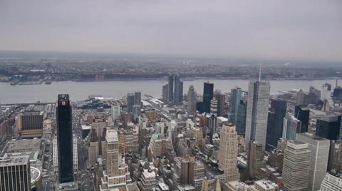 Aerial Hudson River Stock Footage 37347655