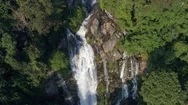 Aerial Huge Waterfall In Forest, Big Scene Of Nature, Chiang Mai, Thailand, 4K Stock Footage