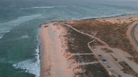 Aerial Hyper lapse of beach in australia at sunset 4K timelapse Stock Footage 152460302