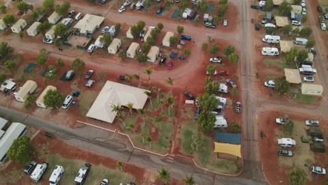 Aerial Hyper lapse of caravan park camp site 4K timelapse Stock-Footage 152459720
