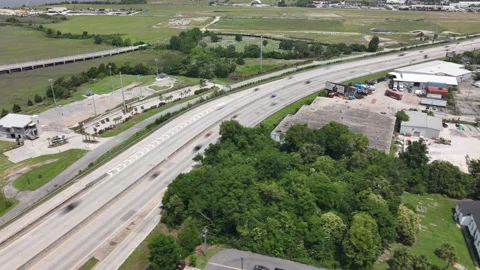 Aerial Hyper-lapse of City Highway 4K Stock Footage 200845779