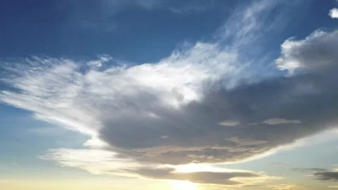 Aerial hyper lapse of colorful black and white clouds at night Stock Footage 320658961