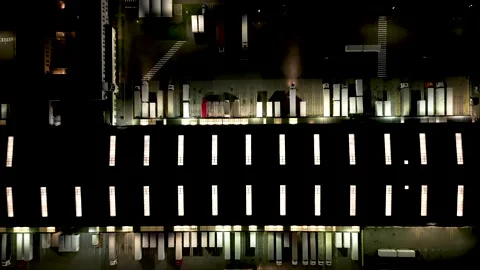 Aerial hyper lapse hyperlapse - motion time lapse of a logistics park with .. Stock Footage 232014231