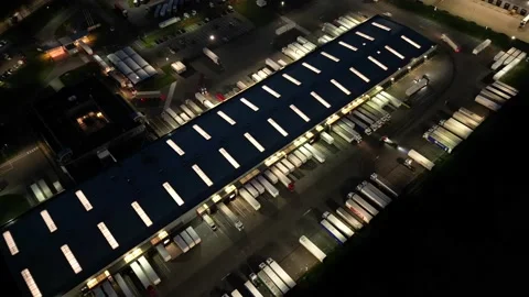 Aerial hyper lapse hyperlapse - motion time lapse of a logistics park with .. Stock Footage 232014298