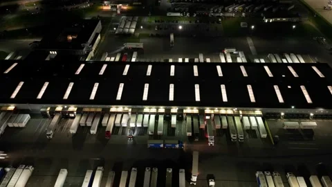 Aerial hyper lapse hyperlapse - motion time lapse of a logistics park with .. Stock Footage 232014666