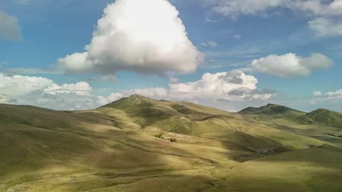 Aerial hyper lapse of mountain landscape in the summer season Stock Footage 280021090