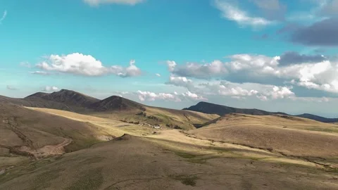 Aerial hyper lapse of mountain landscape in the summer season Stock Footage 280331868