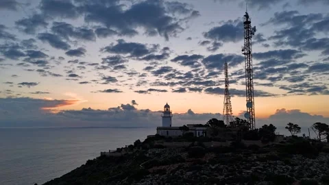 Aerial Hyperlapse 4K - Cap Sant Antoni Lighthouse Coast Panorama, Javea Vidéo 335551028