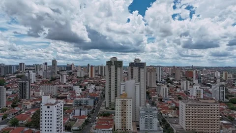 Aerial hyperlapse backwards from buildings Stock Footage 321791394