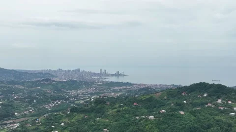 Aerial hyperlapse of Batumi Modern architecture In seafront promenade 스톡 동영상 202630876