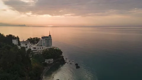 Aerial Hyperlapse of Castello Mare Hotel, Georgia 2021 Stock-Footage 167603552