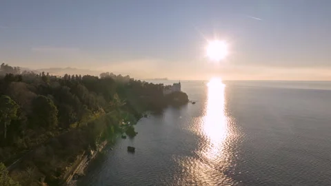 Aerial Hyperlapse of Castello Mare Hotel Stock Footage 299396758