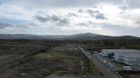 Aerial Hyperlapse Covid Test Drive Trought Indicatore Arezzo Tuscany Italy Stock Footage 166391890