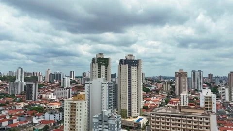 Aerial hyperlapse flying backwards from Arte Brasil Residential Stock Footage 321791582