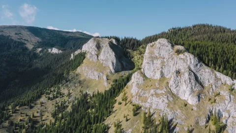 Aerial hyperlapse of fresh mountain nature and clouds formation Video stock 134812875