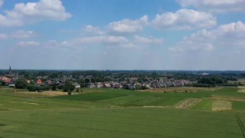 Aerial Hyperlapse in HD, with a view towards the town of Haaltert, in Belgium Stock Footage 131122064