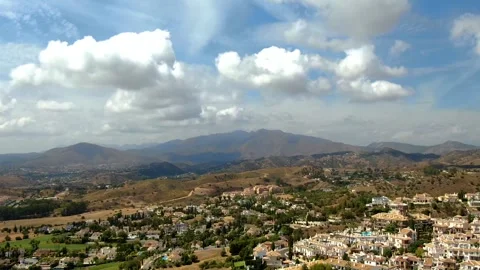 Aerial hyperlapse of landscape with clouds in Spain Stock Footage 282444091