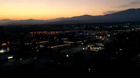 Aerial Hyperlapse Moving over Central Avenue Heading into the Sunset Video stock 150775092