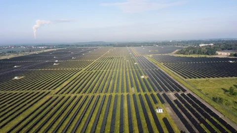 Aerial Hyperlapse One of Top Solar Park, which is the worlds largest thin-film Stock-Footage 116787399
