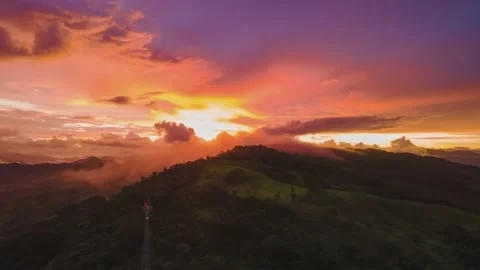 Aerial Hyperlapse over the dense tropical forests of Costa Rica, sunrise Stock Footage 235471824