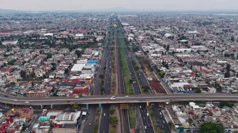 Aerial hyperlapse over urban area of Ecatepec Mexico Stock Footage 337217047