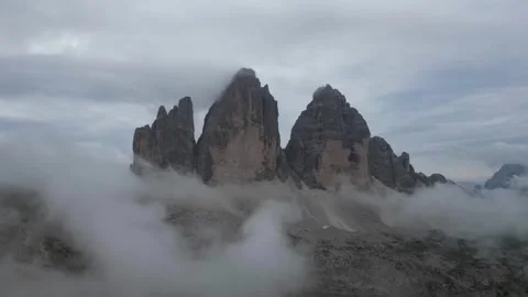 Aerial hyperlapse shot of Tre Cime di Lavaredo Stock Footage 307119212