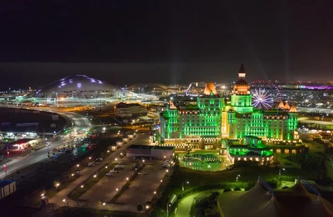 Aerial hyperlapse of Sochi Olympic park Stock Footage 103185723