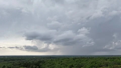 Aerial hyperlapse of storm moving across countryside 스톡 동영상 332963246