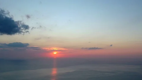 Aerial hyperlapse of sunset Stock Footage 121148428