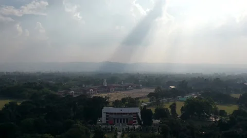 Aerial Hyperlapse Time Lapse, Drone View of Indian Military Academy IMA Dehradun Video stock 172563434
