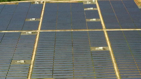 Aerial Hyperlapse Time lapse, Solar power plants  Video stock 119916347