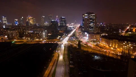 Aerial Hyperlapse of traffic over big roundabout in Warsaw 스톡 동영상 124104948