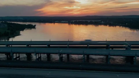 Aerial Hyperlapse of traffic on Route 66, Tulsa, Oklahoma, USA Stock Footage 163817043