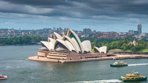 Aerial hyperlapse video of Sydney Opera House Stock Footage 184741916