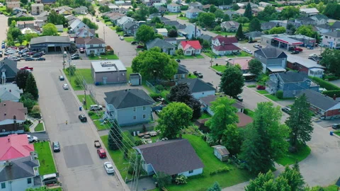 Aerial hyperlapse view of Baie-Saint-Paul, Quebec, Canada 4K, exclusive Stock Footage 269148262