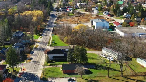 Aerial hyperlapse view of New Dundee, Ontario, Canada 4K Stock Footage 223536434