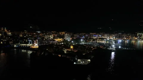 Aerial hyperlapse view of an old town Budva Stock Footage 107860740
