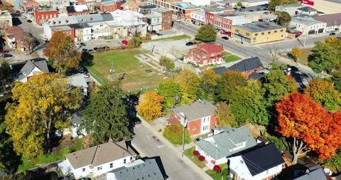 Aerial hyperlapse view of Simcoe, Ontario, Canada, exclusive 4K Stock Footage 255592138