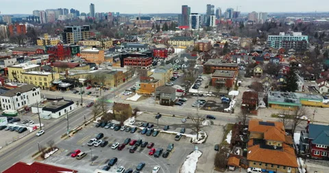Aerial hyperlapse of Waterloo, Ontario, Canada 4K Stock Footage 246865641