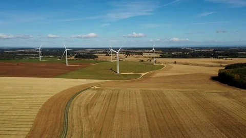 Aerial Hyperlapse wind turbine Video stock 95475795
