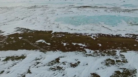 Aerial ice and snow Stock Footage