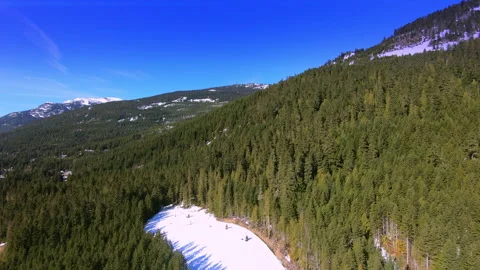 Aerial Icy Cold Mountain View, Forest Nature Travel Nature Landscape High Up Video stock 144680714