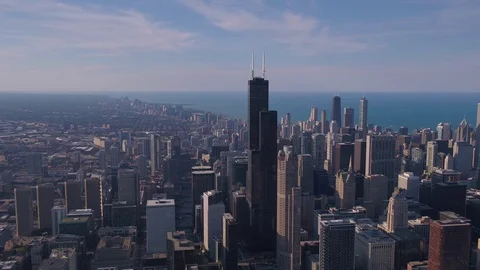 Aerial Illinois Chicago July 2017 Sunny Day 4K Inspire 2 Stock Footage