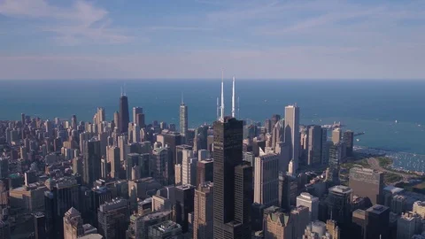 Aerial Illinois Chicago July 2017 Sunny Day 4K Inspire 2 Stock Footage