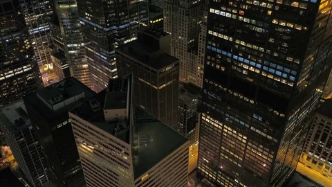 Aerial Illinois Chicago July 2017 Night 4K Inspire 2 Stock Footage