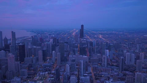 Aerial Illinois Chicago July 2017 Sunrise 4K Inspire 2 Stock Footage