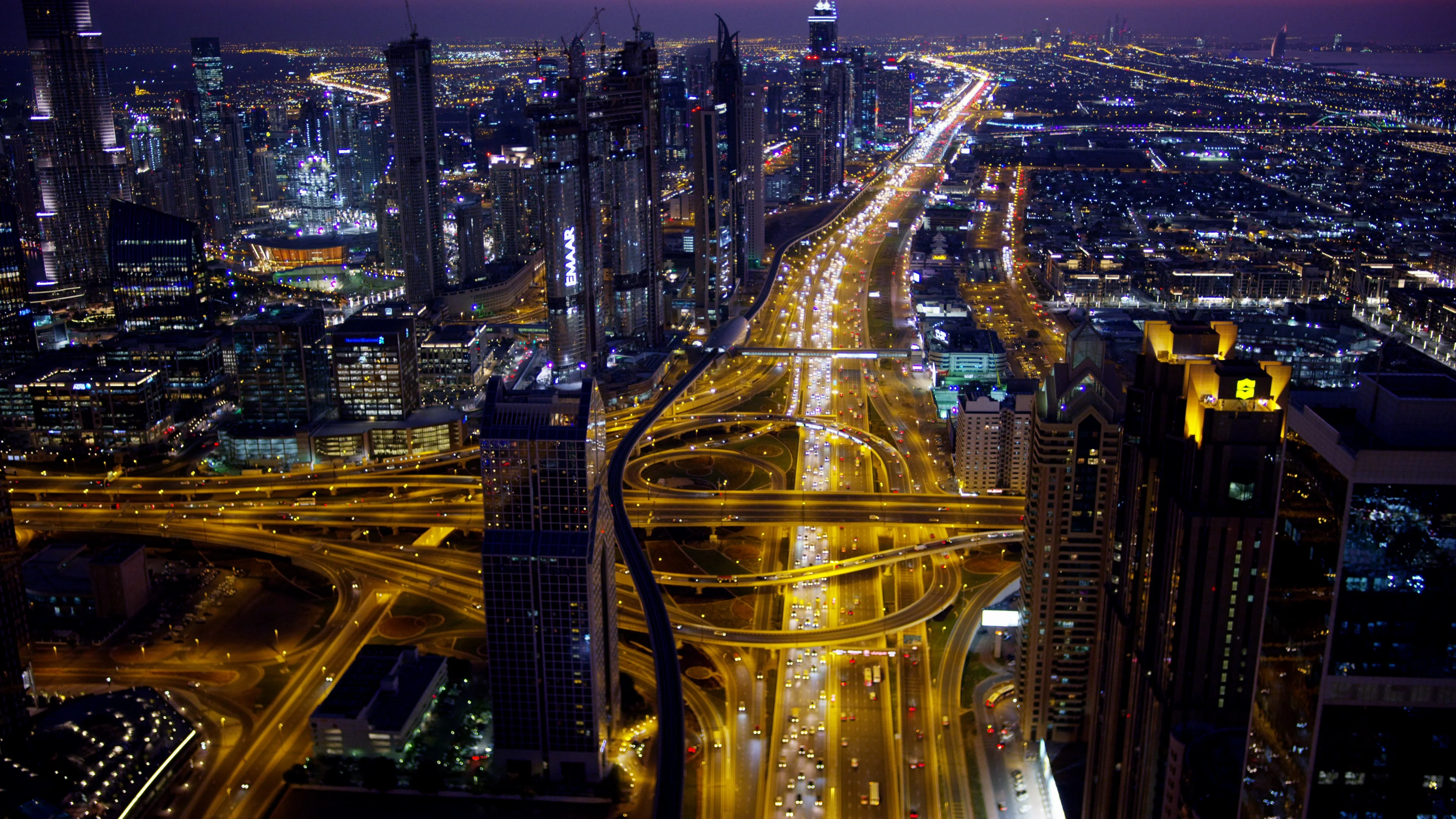 Aerial clean top view of the night time city map Vector Image