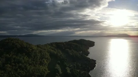 Aerial image of the big peninsula Stock Footage 155769585